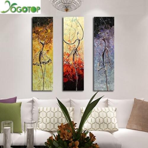 Diy diamond painting abstract Dance triptych Full diamond Embroidery mosaic picture for room decor BALLERINA GIRL 3 Piece ML833