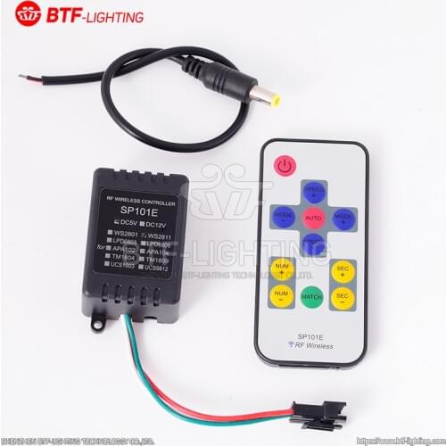 SP101E wireless RF iridescence controller three line four line WS2812B WS2811 12v to 5v