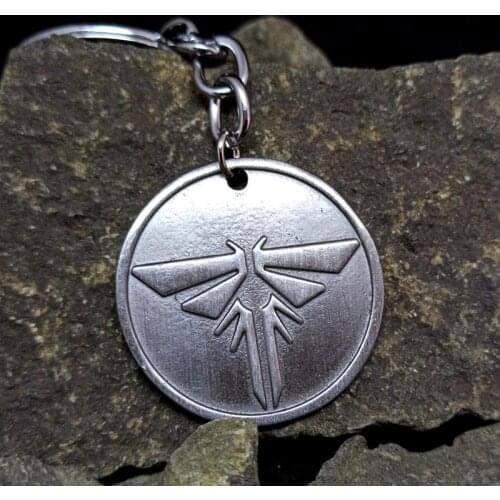 The Last Of Us 2 Firefly Logo Key Chain Keychain Letter Dogtag Joel Ellie Vintage Retro Antique Pewter Pendnat Key Rings