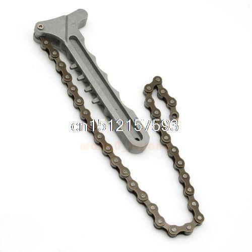 Oil Filter Chain Wrench Casting Aluminum handle chain length Adjustable 60-120mm