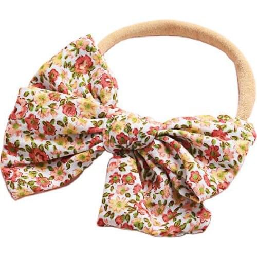 Baby Headband Cute Print Hair Bows Hairband For Girls Accessories Cotton Linen Lnfant Kids Head Bands Newborn Photo Props