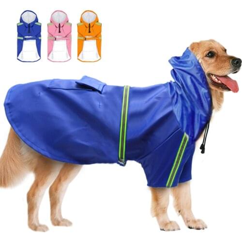Dog Raincoat Waterproof Rain Jackets Reflective Strips Pet Rainwear Functional Safety Jacket Coat Pet Products Dog Clothing