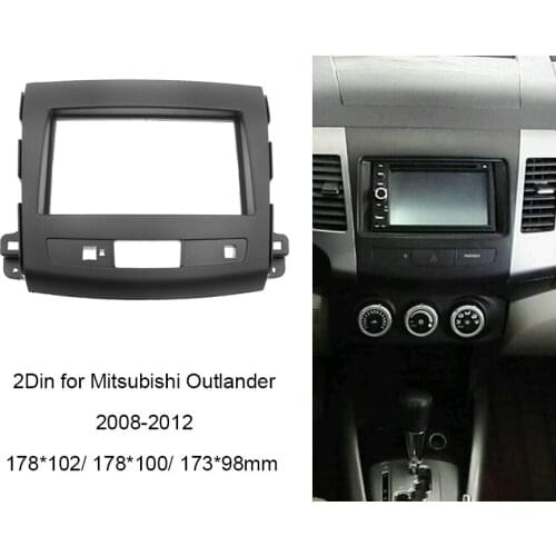 Double Din Fascia For Mitsubishi Outlander (Combination) 2008-2012 DVD Stereo Frame Panel Mounting Dash Installation Bezel Trim