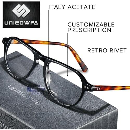 Europe High end Italy Acetate Prescription Eyeglasses Men Optical Bifocal Progressive Glasses Men Retro Myopia Eyewear 1.74 Lens
