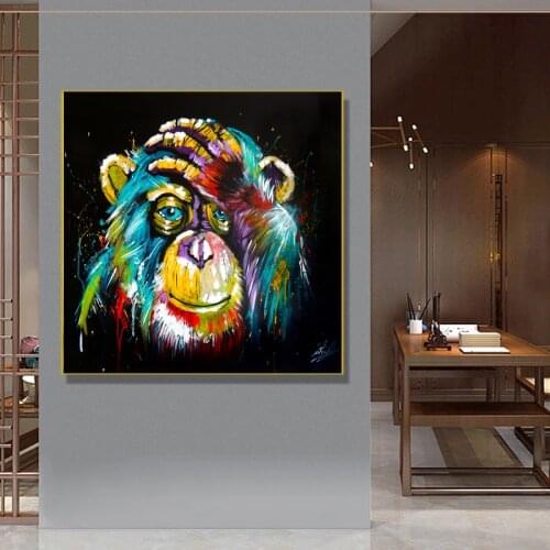 Graffiti Cute Monkey Canvas Paintings Colorful Printed Poster and Prints Painting Wall Pictures For Living Room Home Decorations