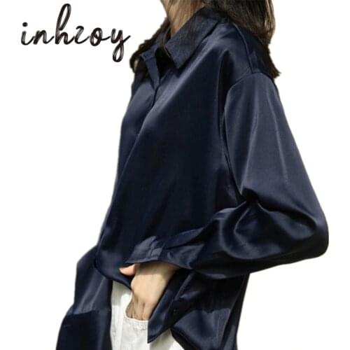Inhzoy Satin Blouses