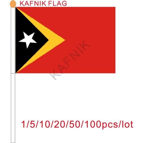 KAFNIK ,10/20/50/100pcs East timor free shipping 14 * 21 cm flag office/activities/march/holiday / 2018 new fashion
