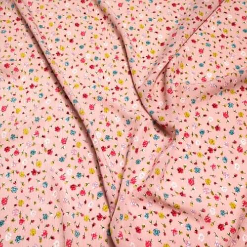 Printed Fabric Autumn Winter Fashion Crepe Fresh Small Flowers Spot Womens Dress Shirt Tops Cloth by Meter Material for Sewing