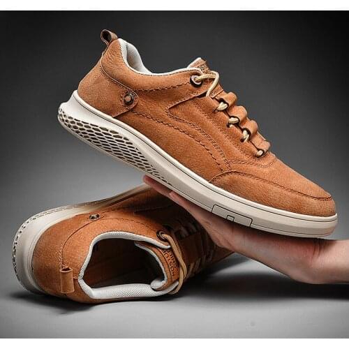 Pig Skin Leather Mens Casual Shoes Slip Resistent Rubber Luxury Man Leisure Leather Shoes For Male Canvas shoe 896