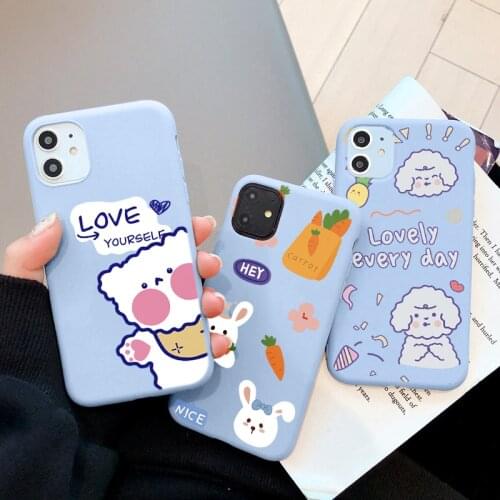 Cartoon Rabbit Bear Cat Soft Phone Case For iPhone 11 Pro Max X XS XR 7 8 6 6S Plus 5 5S SE 2020 SE2 12 Pro Max Back Cover Coque