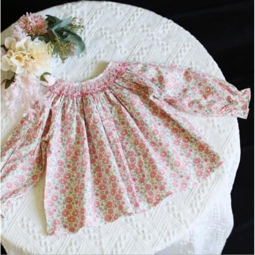 2021 New Stlye Girls Printed Shirt Spring Cotton Full sleeve Fashion Girls Blouse 0-4 year QS405