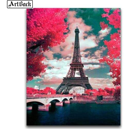 New 5D Diamond Painting Tower Landscape Full Square Mosaic 3d Stick Drill Embroidery Home Decoration Artwork