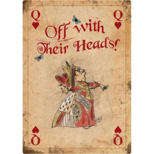 Queen of hearts Off with their heads Alice in Wonderland Metal Sign Plaque Gift