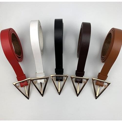 2020 New Triangle Buckle Womens Belt with Dress Fashion Decoration Thin Belt Womens Personality Pants Belt