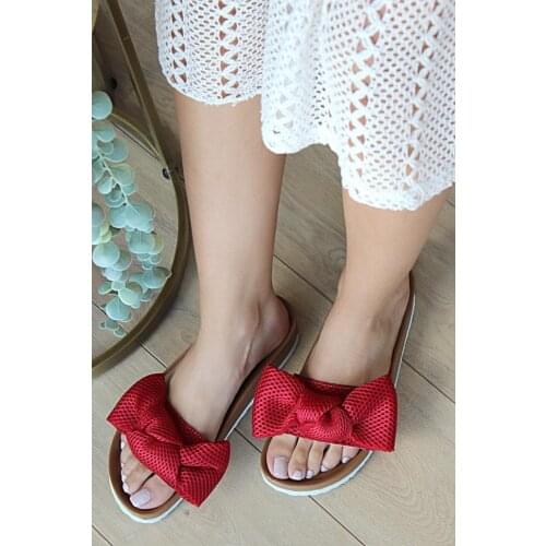 A7007-20Kırmızı Pink Potin Red Women Sandals A7007-20Kırmızı