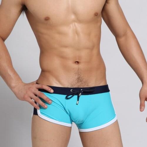 SEOBEAN MENS Swimming Trunk male Training nylon spandex Swimsuit bath surfing swimwear