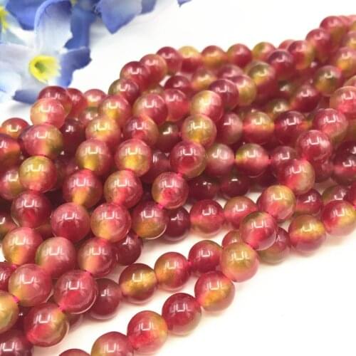Charms Multi Watermelon Crystal Round Loose Tourmaline Beads Stone 6 8 10 2mm Chalcedony DIY Jewelry Making Craft 15inch A181