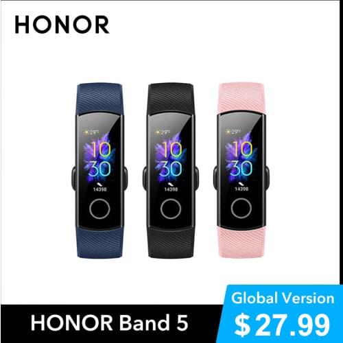Honor Band 5 Smart Watch Global Version Smart Bracelet Heart Rate Monitor Blood Oxygen 0.97" Touch Screen Amoled Waterproof