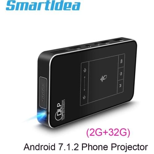 Smartldea T18 (2G+32G) Android 7.1.2 Smart Projector Mini DLP Projector Support AC3 HD 1080P Video Beamer Bluetooth Airplay DLNA