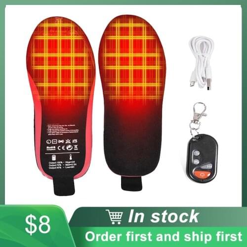 2100mAh Rechargeable Heated Insole Remote Control Safe Wireless Foot Warmer Can Be Cut Winter Heated Pad For Camping And Hiking