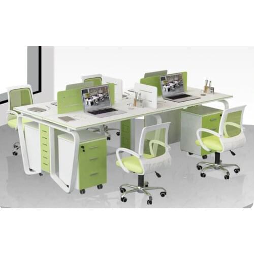 Simple company employee desk 246 people simple modern computer screen card position combination office desk and chair