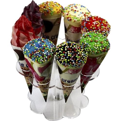 1Pc 8 Hole Ice Cream Stand Candy Acrylic Holder Cupcake Ice Cream Cones Holder for Wedding Party Buffet Display Kitchen Tools