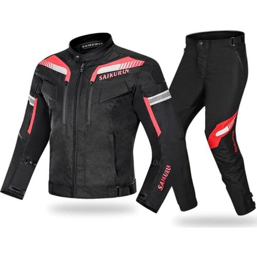 SAIKURUV Waterproof Motorcycle Jacket + Motorcycle Pants Moto Suit Touring Clothing Protective Gear Set Chaqueta Moto