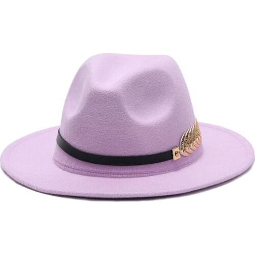 2020 winter fedora hats for women fashion Flat wide Brim Wool Felt Jazz Fedora Hats for men Fishbon goth top vintage wedding Hat