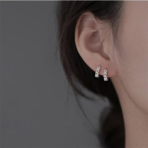 Charms Hollow Heart Hoops Women Earrings Jewelry Female Fashion S925 Earring For Girls Silver Accessories 2021 Popular Ear Bijou