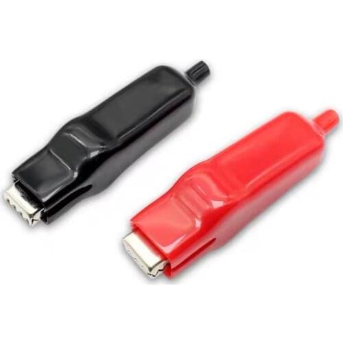 2PCS 20A Sheathed Alligator Clips Electrical DIY Test Leads Alligator Double-Ended Crocodile Clips Roach Electrical Jumper Wire