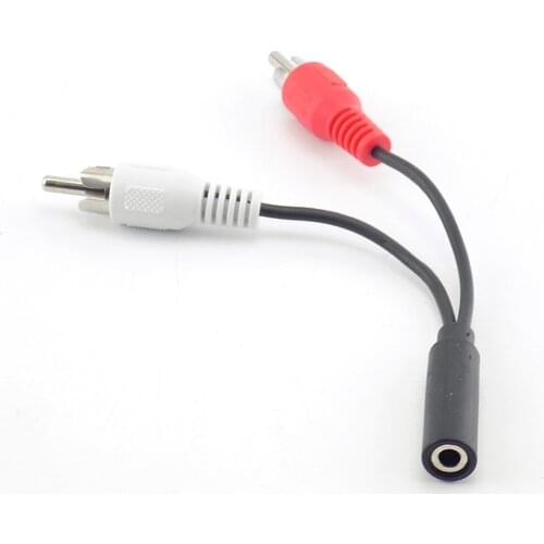 3.5mm RCA Female jack Stereo to 2 RCA Male Plug Y Cable Adapter 3.5 Audio aux Socket connector to Headphone Players wire