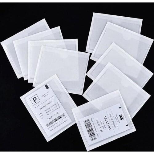 4Pcs Card Cover Durable Plastic Self-Adhesive Clear Card Holder Organizing Cover Card Label Card Pocket 100 X 80mm Car Sticker