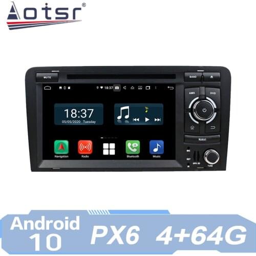 AOTSR Car Radio Auto Android 10 For Audi A3 8P S3 RS3 Sportback 2003 - 2011 Multimedia Player GPS Navigation IPS AutoRadio