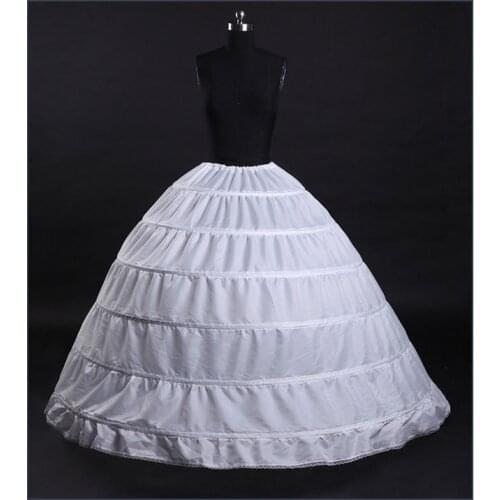 White Black Ball Gown Petticoat Wedding Dress Skirt Performance Costume 6 Loops No Yarn Big Swing Skirt Bridal Accessories