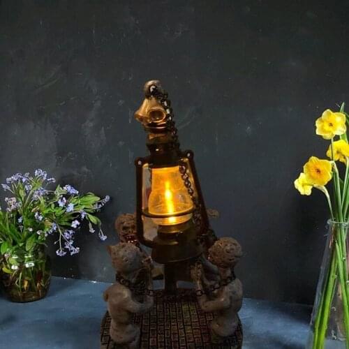 Four Skulls With LED Lights Horror Chain Zombie Lights Halloween Home Decorations Decoration Crafts Figurines