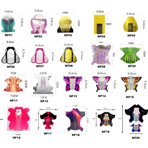 500/300pcs/Set Nail Extension Form Acrylic French Tips Mold UV Gel Polish Nail Art Guide Stencil Sticker Tools Manicure