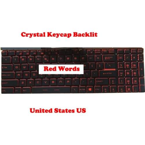 GT76 US Crystal Keycap Backlit Keyboard For MSI GT63 GP63 GV62 GV72 GF72VR GV72VR GL62MVR GL63 GL72M GL62 7RE 8RD 7RFX English
