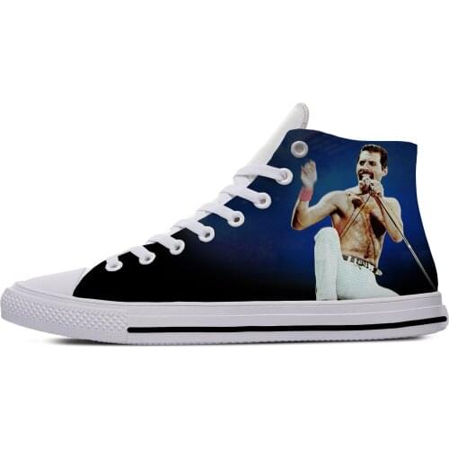 Fashion Casual Canvas Shoes Freddie Mercury The Show Must Go On Rock High Top Lightweight Breathable 3D Print Men women Sneakers