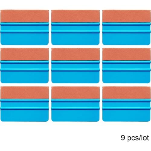 9pcs Glass Clean Felt Square Vinyl Squeegee Car Sticker Wrapping Suede Scraper Mobile Phone Film Install Snow Removal Tools 9A17