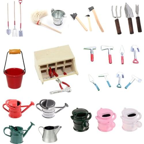 Watering Can for Dollhouse Miniatures Garden Scenery Scene Model Kids Furniture Toys DIY Accessories Garden Tools