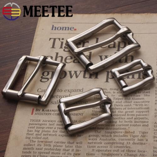 Meetee 1pc/2pcs 17/20/26/34/38mm Stainless Steel Belt Buckle Head Bag Strap Adjust Pin Buckles DIY Luggage Hardware Accessories