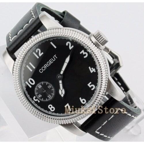 Corgeut 40mm mens watch hand-winding 6497 mechanical watch fashion business watch