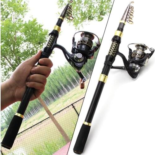 1.8M-3.6M Rod Reel Combos Fishing Rod Combos with Telescopic Fishing Pole Spinning Reels set Beginner travel pocket fishing