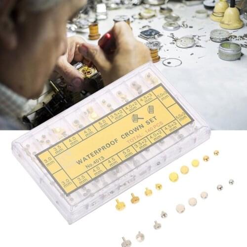 Watch Crown Part Set Lot Replacement Assorted Gold & Silver Dome Flat Head Watch Accessories Repair Tool Kit For Watchmaker b