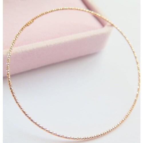 Real 18K Rose Gold Bracelet / Elegant Women Line Bangle Bracelet / 1.5g