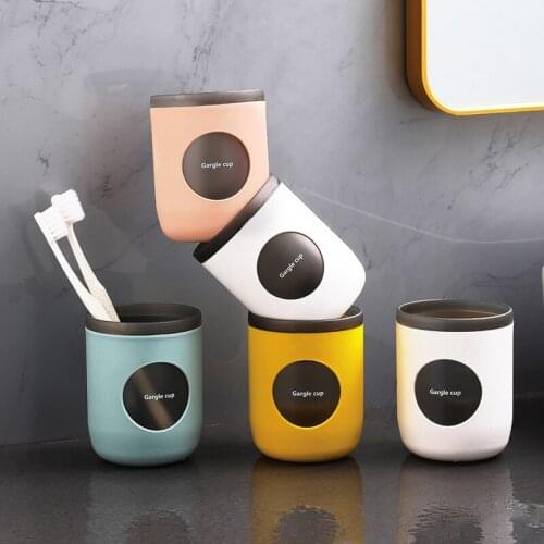New Bathroom Plastic Mouthwash Cup Travel Portable Washing Cup Double Layer Durable Home Toothbrush Holder Storage Organizer Cup