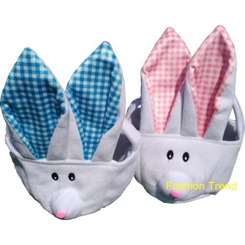 10pcs/lot New Arrival Exquisite Bunny Cute Basket Fashionable Kids Holiday Candy Tote Bag Felt Rabbit Bucket