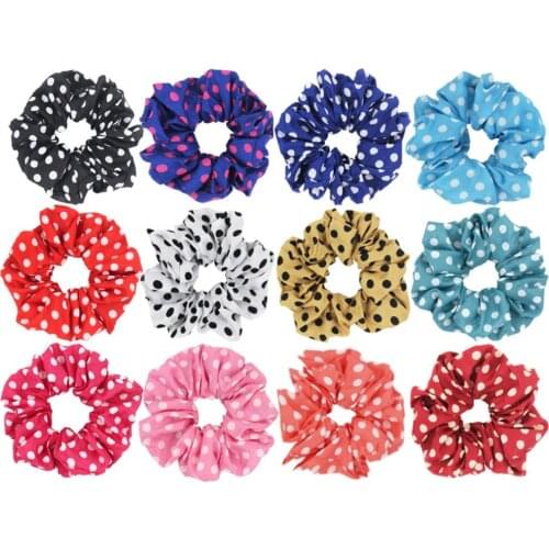New arrival Fashion women candy color dot Hair bands ladys lovely hair scrunchies girls hair Tie Accessories Ponytail Holder