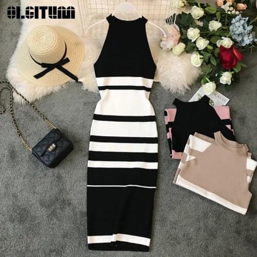 OLGITUM Summer Knitted Dresses