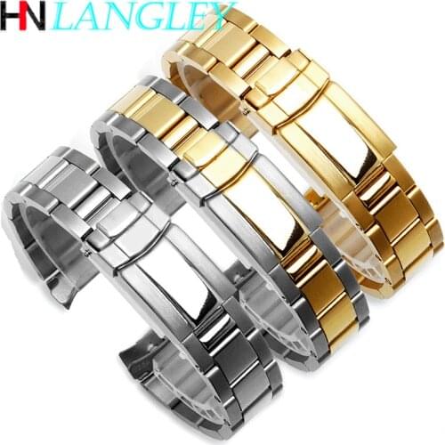 For Daytona Series Watch Band Stainless Steel Solid Diving Three-bead Strap 20mm Bracelet for Rolex Ghost Watch Steel Strap